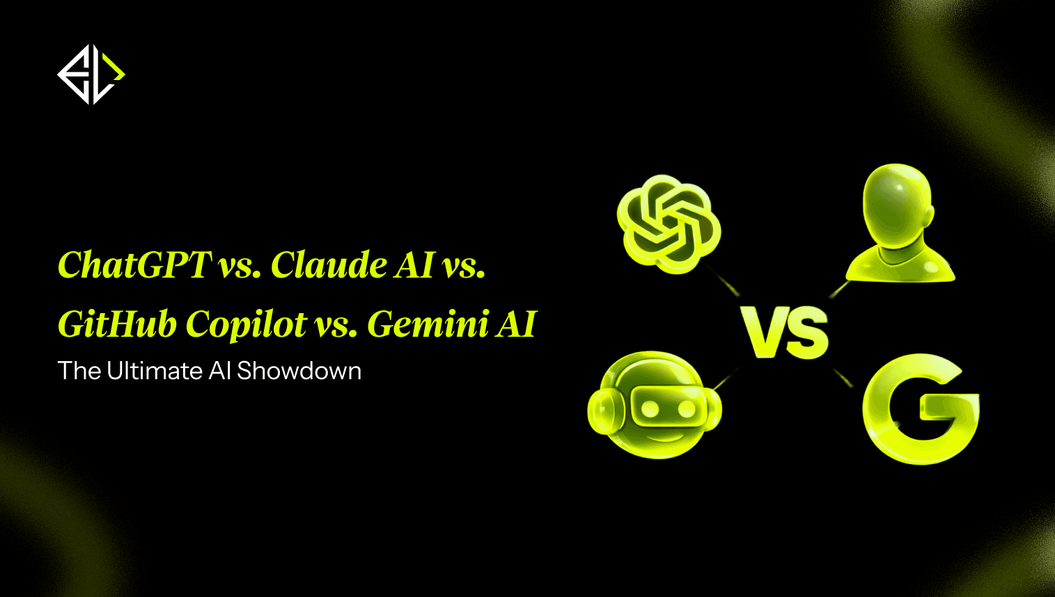 Preview of **ChatGPT vs. Claude AI vs. GitHub Copilot vs. Gemini AI** The Ultimate AI Showdown